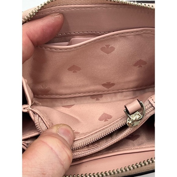 Kate Spade Pink Zip Bifold Rose Smoke Color Pebble Leather Wallet - Picture 9 of 12